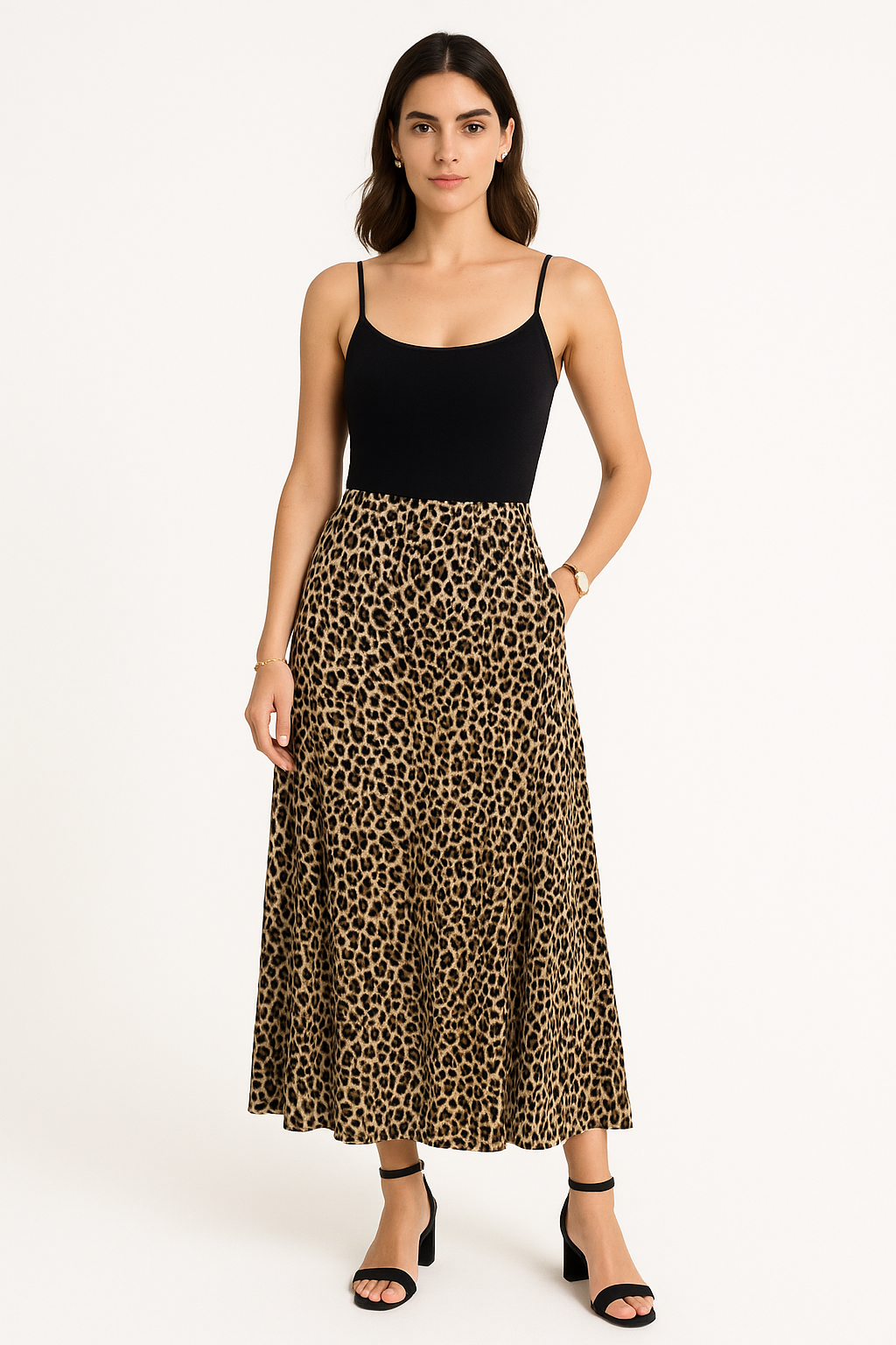 Elasticated Waist Satin Skirt