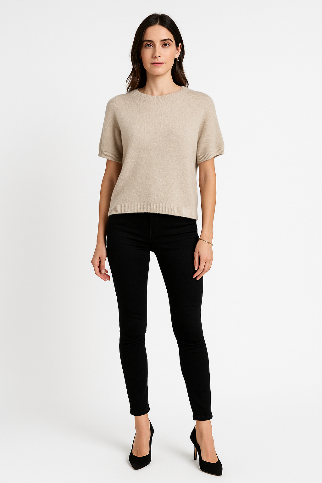 Round Neck, Alpaca, Nylon & Acrylic Knitted Jumper