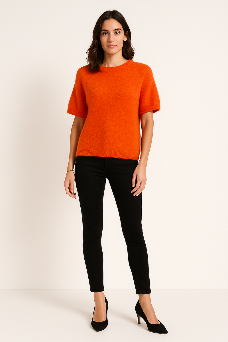 Round Neck, Alpaca, Nylon & Acrylic Knitted Jumper