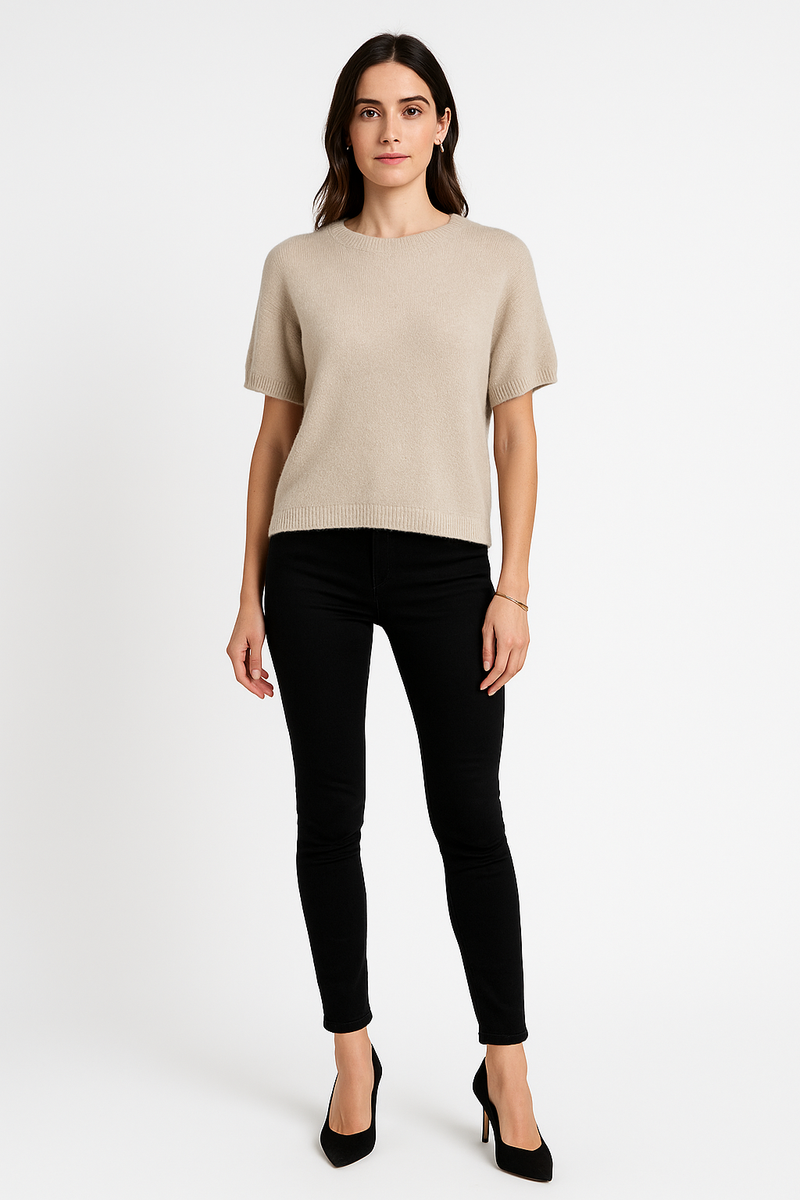 Round Neck, Alpaca, Nylon & Acrylic Knitted Jumper