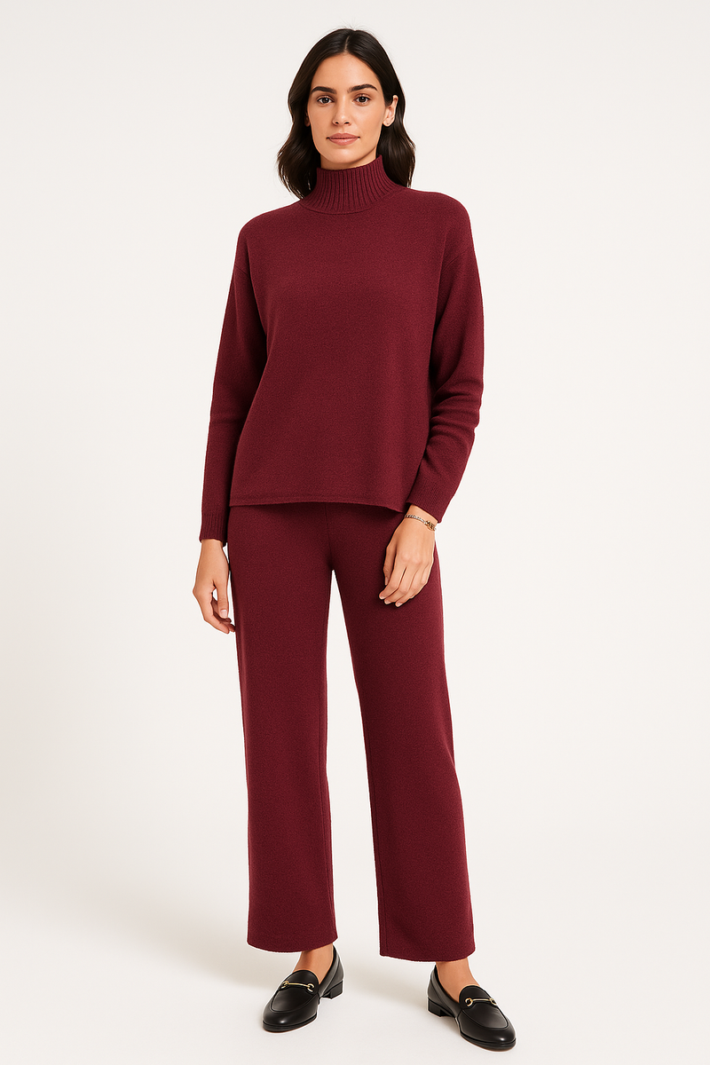 Cozy Knit Mock-Neck Lounge Set