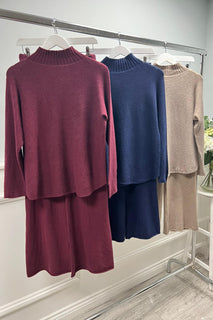 Cozy Knit Mock-Neck Lounge Set