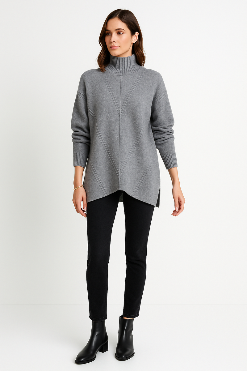 V Neck Long Sleeves Jumper with subtle embellishments on Shoulder
