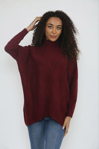 Ribbed High Neck And Ribbed Cuff Detailed, Viscose, Modal & Polymide Knitted Jumper
