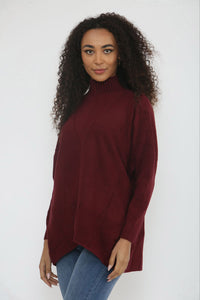 Ribbed High Neck And Ribbed Cuff Detailed, Viscose, Modal & Polymide Knitted Jumper