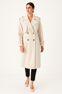 Double-Breasted Wool Trench Coat