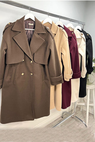 Double-Breasted Wool Trench Coat