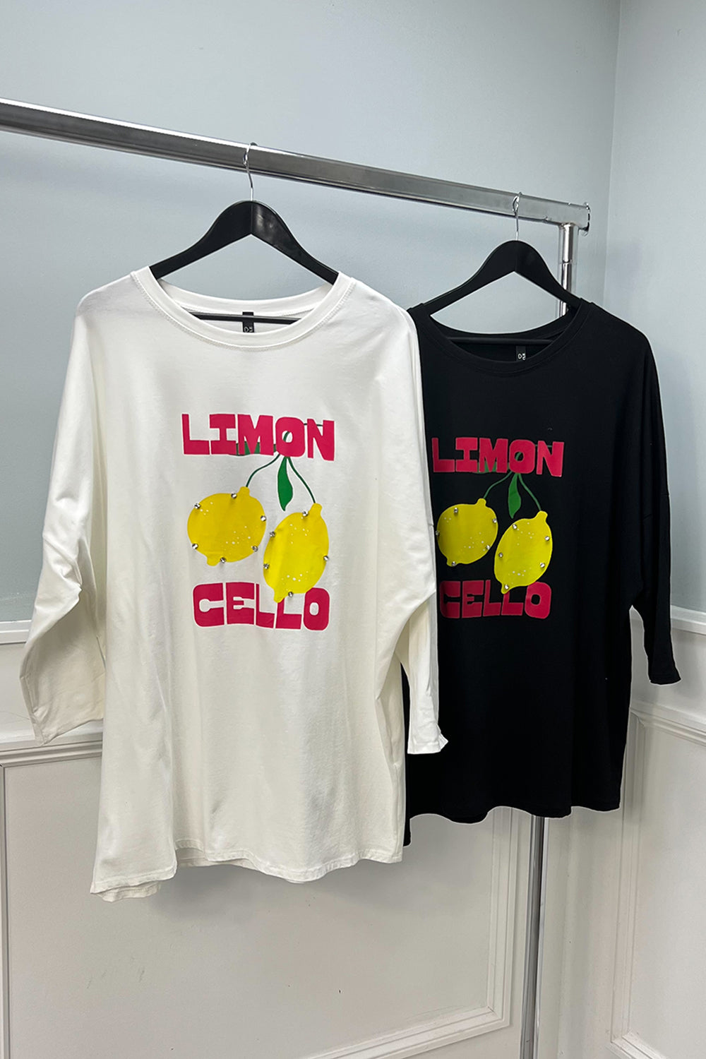 Round Neck , Printed Oversized Top