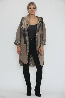 Zip Through, Two Pocket Quilted Hoodie Jacket