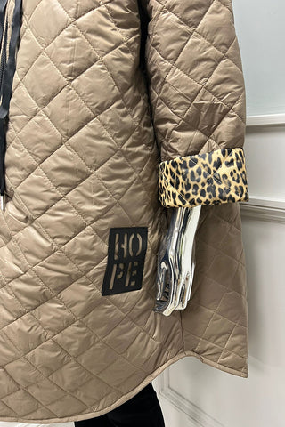 Zip Through, Two Pocket Quilted Hoodie Jacket