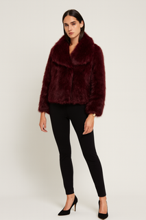 Faux fur  Jacket with wide, notched collar