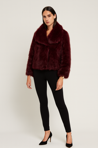 Faux fur  Jacket with wide, notched collar