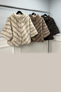 Faux Fur Chevron Cardigan
