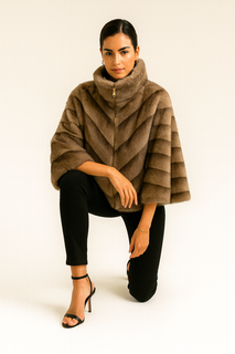 Faux Fur Chevron Cardigan