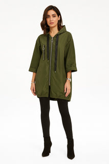 Two Pocket Hooded Rain Mac.