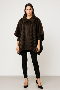 Collared, Button Through Fur Cape