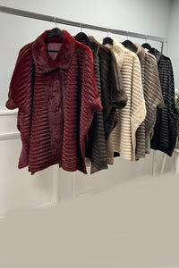 Collared, Button Through Fur Cape