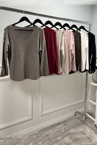 Round Neck, Stud Detailed Knitted Jumper.