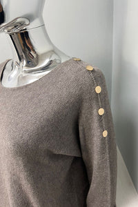 Round Neck, Stud Detailed Knitted Jumper.