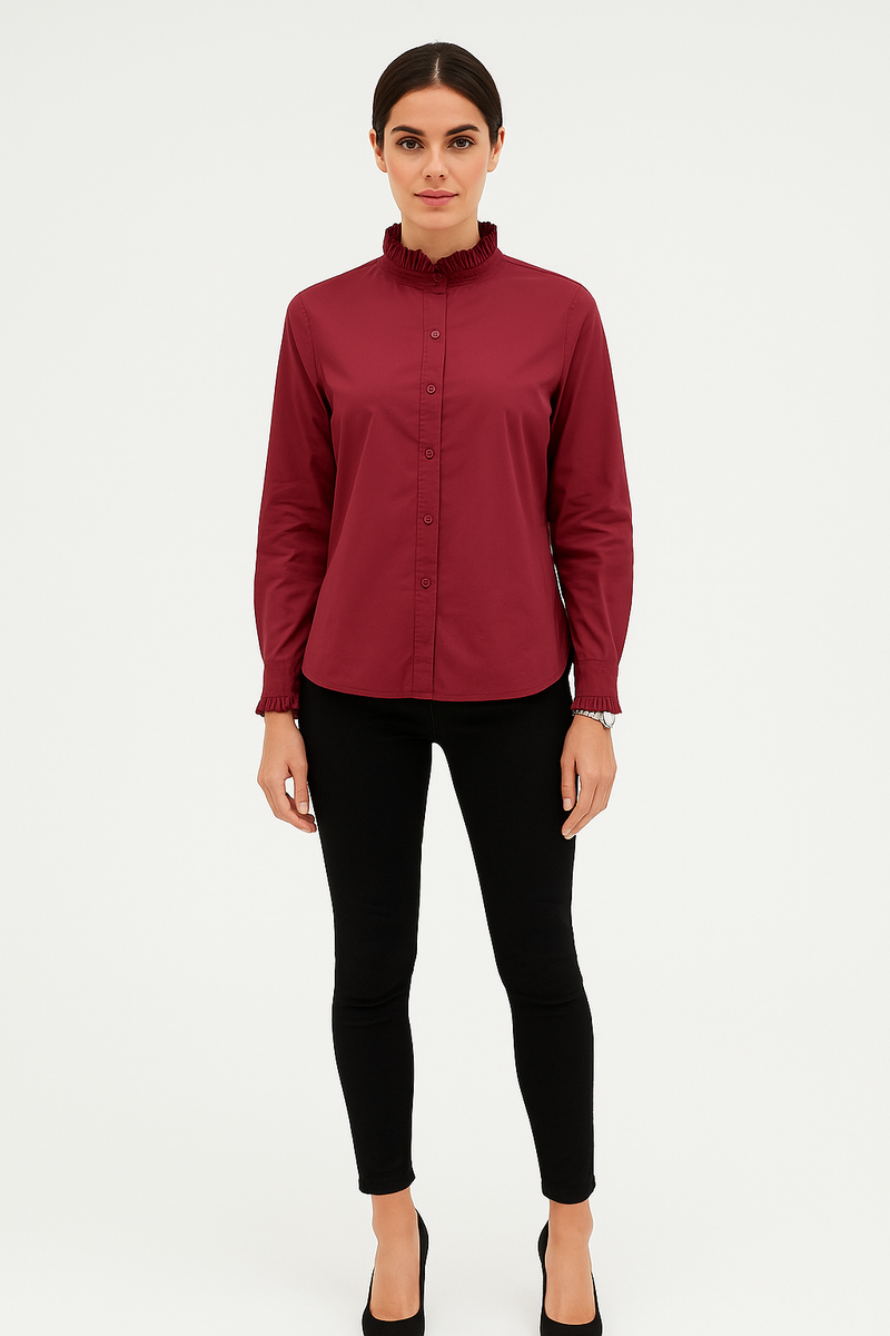 High Neck, 100% Cotton Shirt