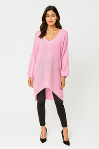 Oversized V-Neck Sweater Tunic