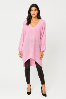 Oversized V-Neck Sweater Tunic