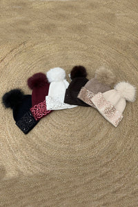Sequin & Pom Pom Detailed Hat