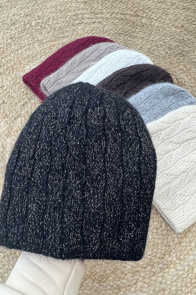 Lurex Detailed Knitted Hat