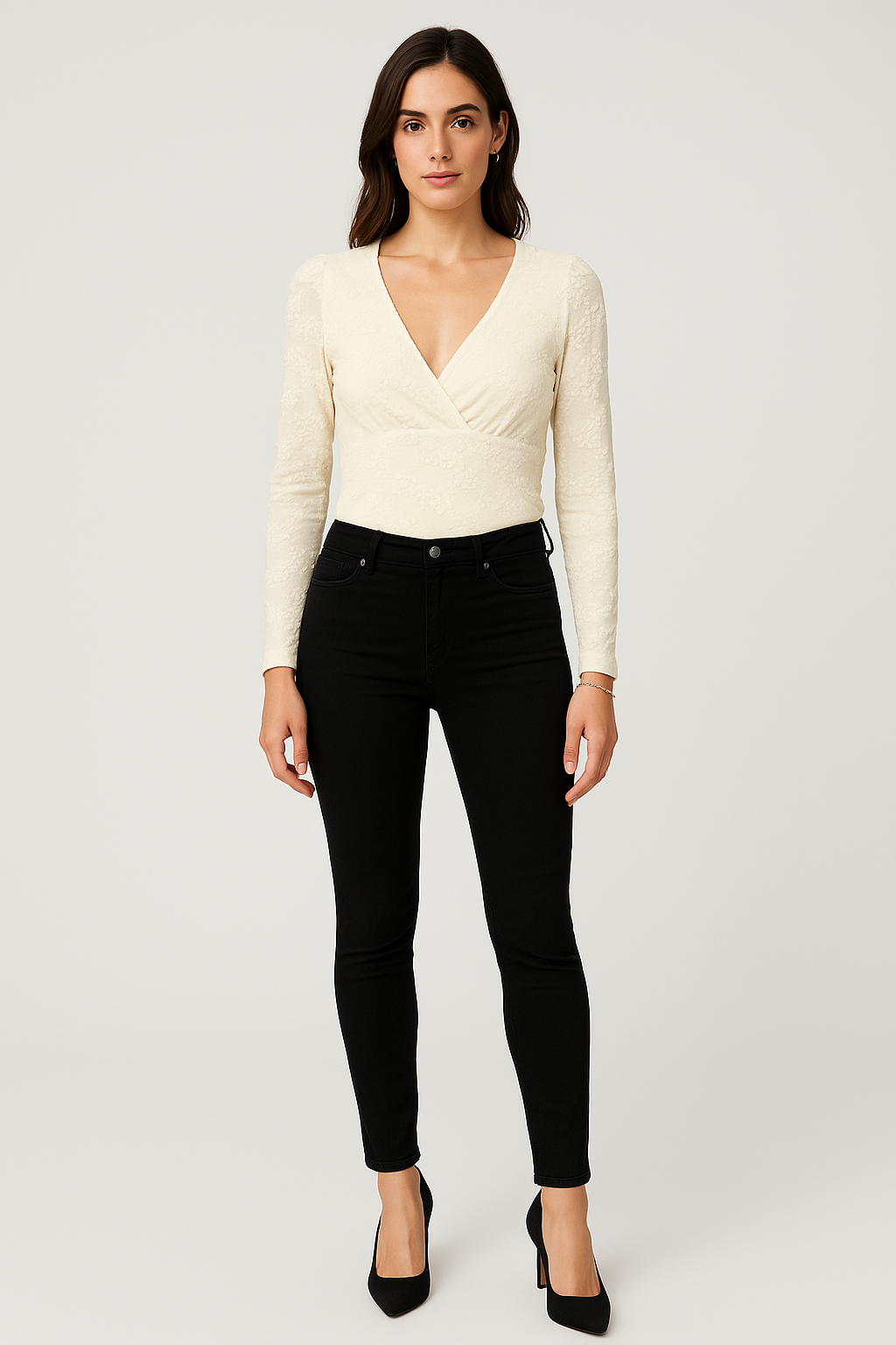 Floral Lace Wrap Bodysuit