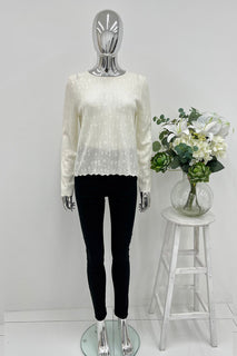 Round Neck, Lana Wool, Acrylic & Nylon Light Knitted Top
