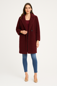 Button Detailed, Two Pocket Teddy Coat