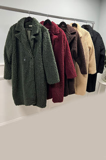 Button Detailed, Two Pocket Teddy Coat