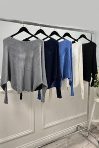 Dark Brown Sweater – Boat Neck with Batwing Sleeves