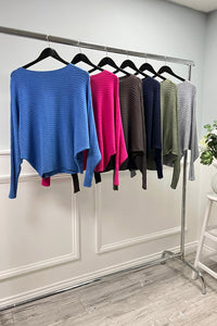 Boat Neck Jumpers with Batwing Sleeves