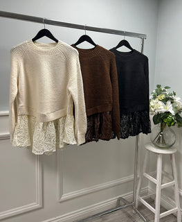 Jumper with Textured Hem Detail