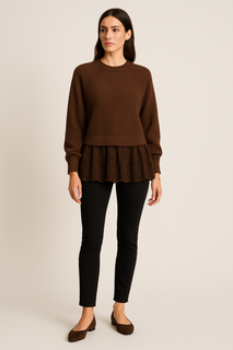 Jumper with Textured Hem Detail