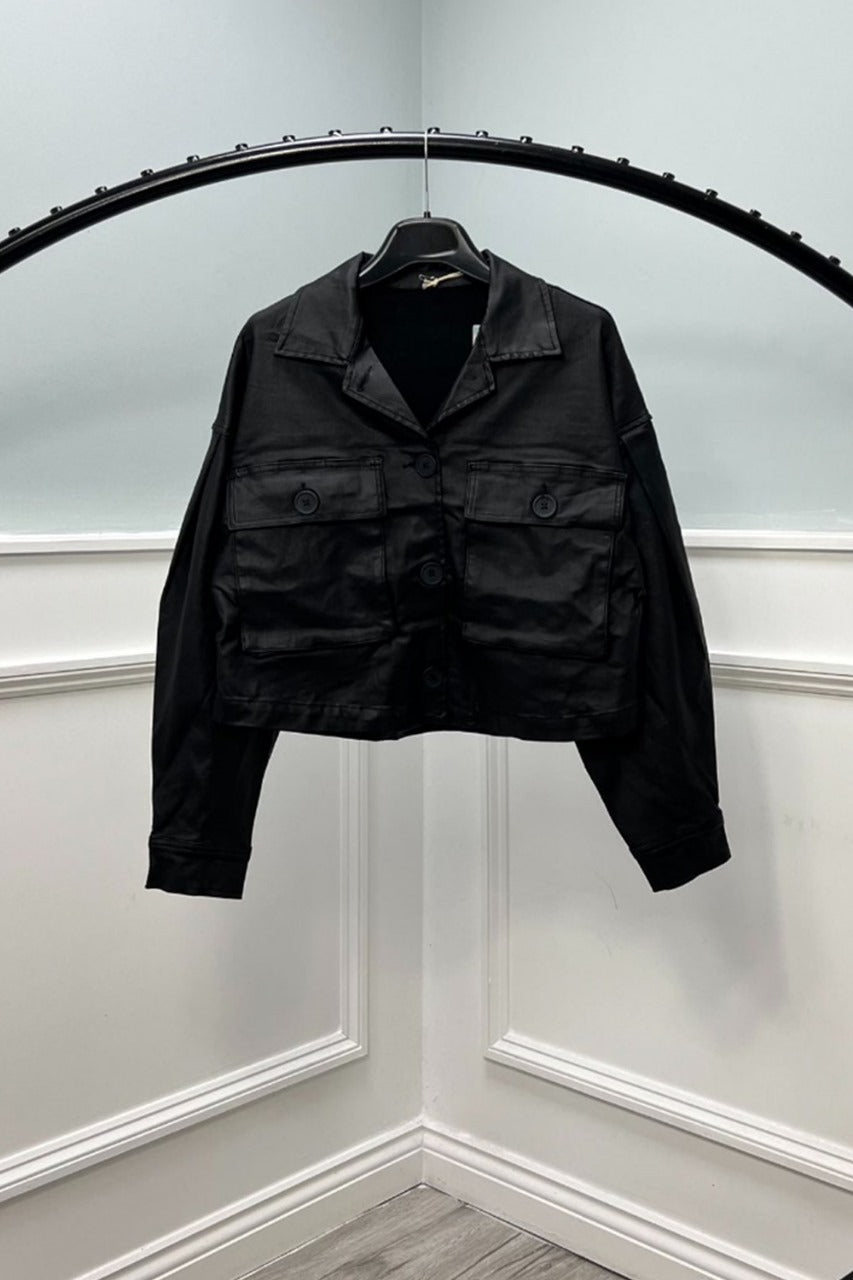 Two Pocket, Crop PU Jacket