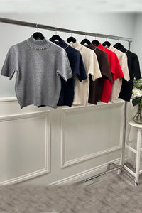 pearl-detailed knit
