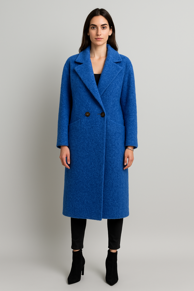 Double-Breasted Longline teddy Coat