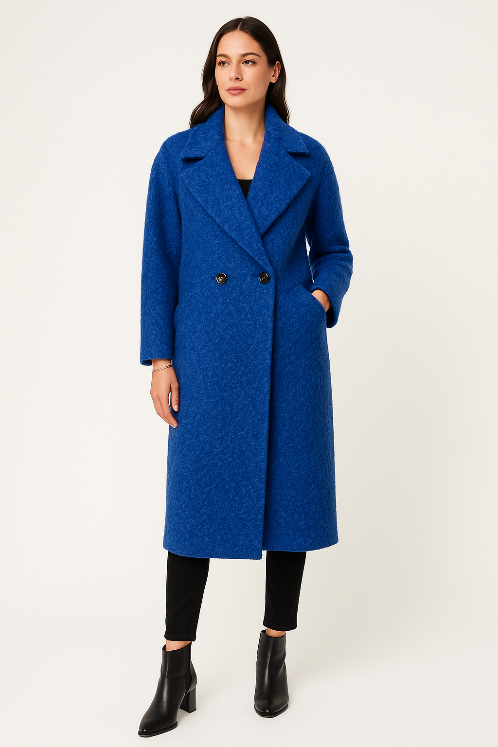 Collared, Button Detailed, Two Pocket Coat