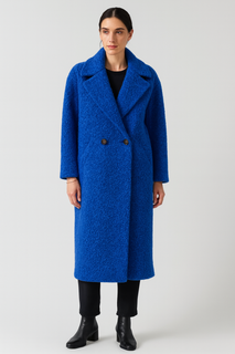 Textured Wool-Blend Long Coat