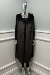 Sleeveless faux fur jacket with Open Front