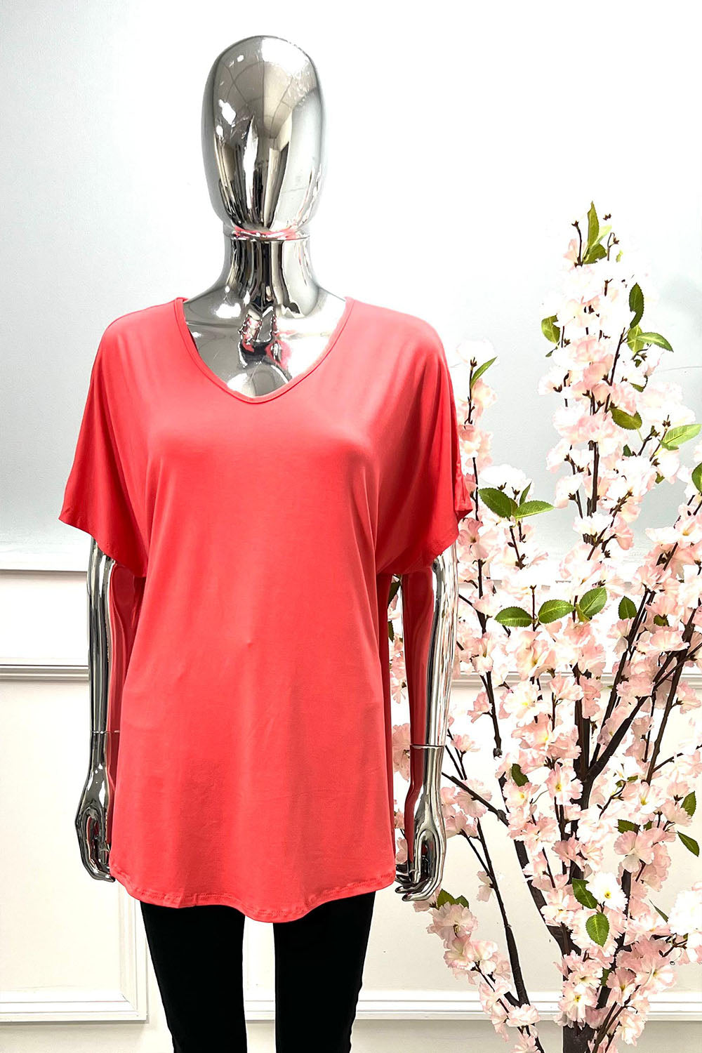 V-Neck, 100% Viscose, Oversized Top
