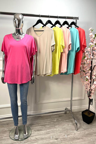 V-Neck, 100% Viscose, Oversized Top