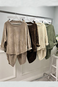 Round Neck , oversized Corduroy Co-ord set