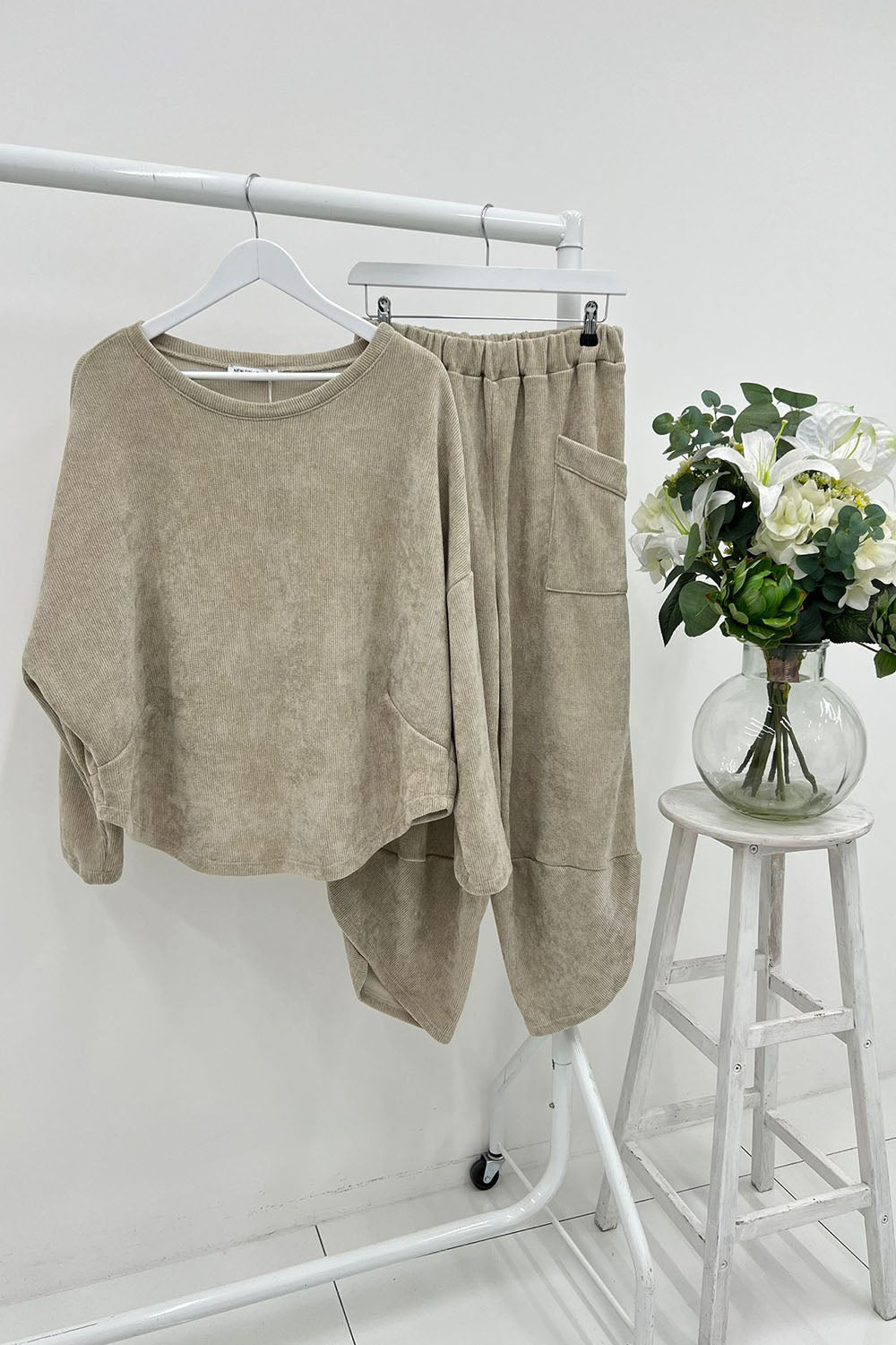 Round Neck , oversized Corduroy Co-ord set