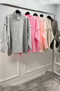 High Neck, Lana Wool, Viscose & Acrylic Knitted, Oversized Jumper