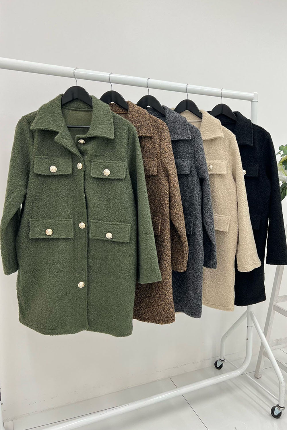 Textured Longline Button-Up Shacket