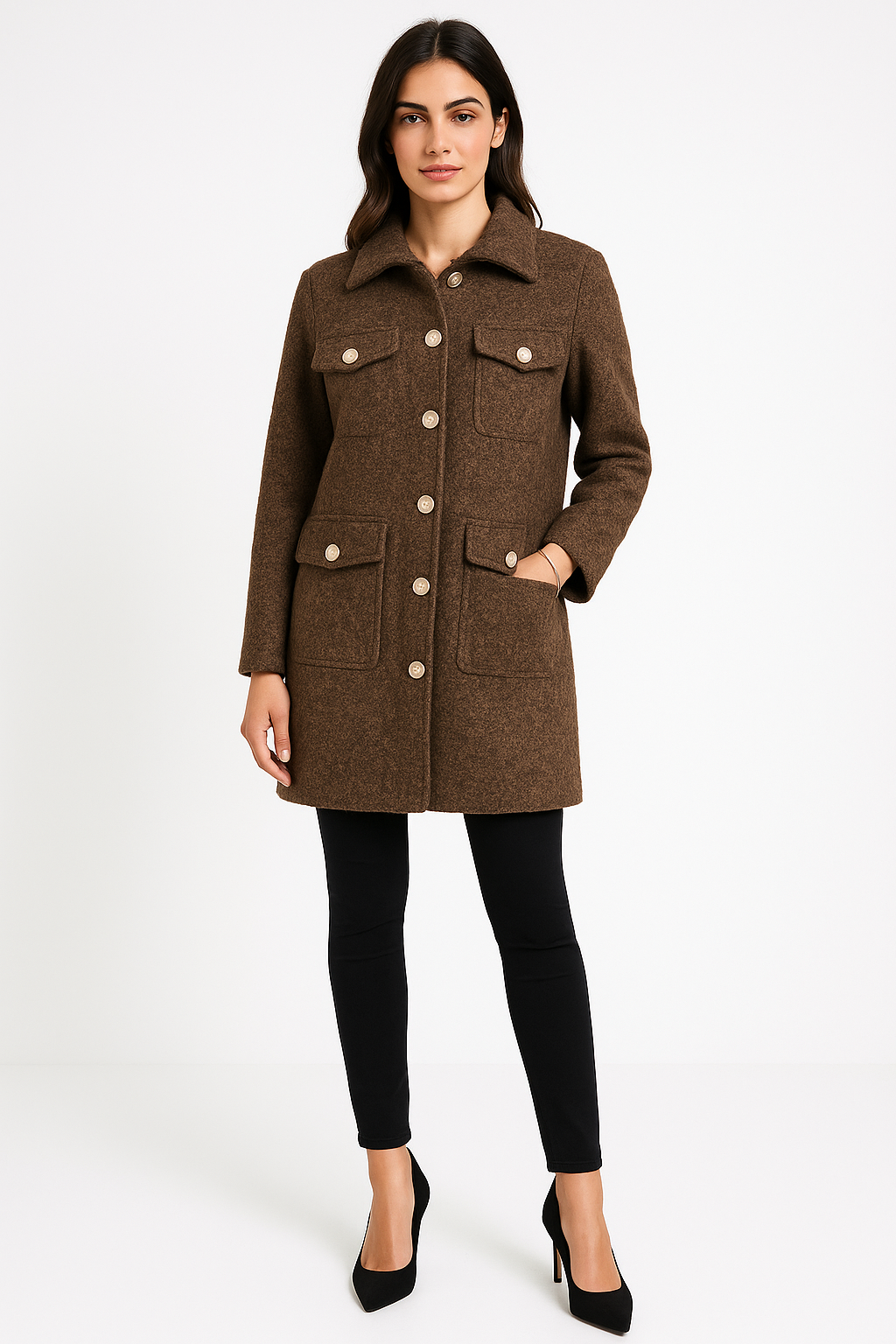 Textured Longline Button-Up Shacket
