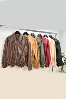 Zip-Up Bomber Jacket with Elasticated cuffs and hem